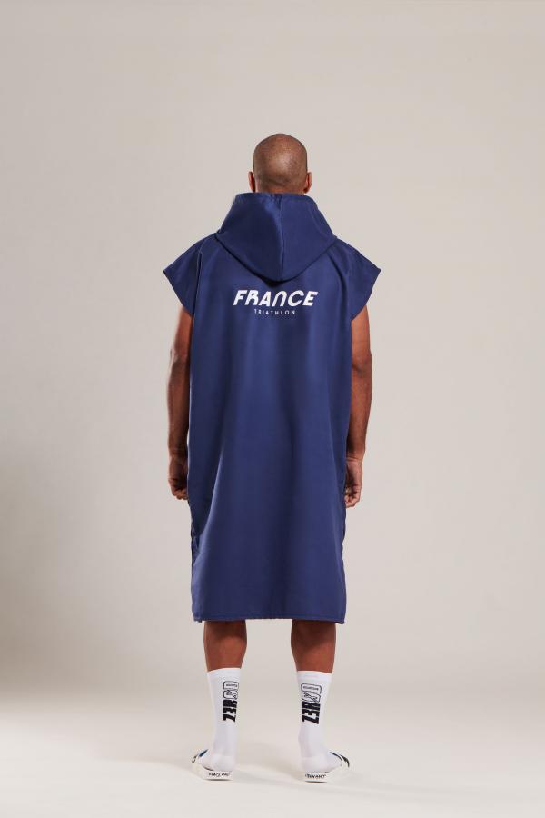 Poncho de natation et serviette de bain bleu marine | Z3R0D