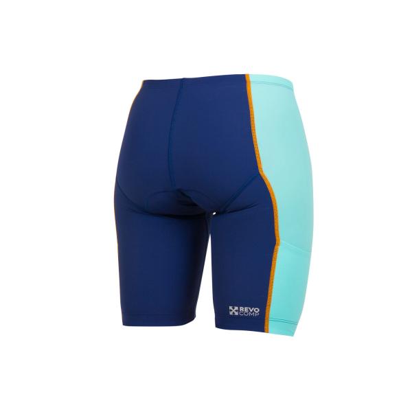 Short de triathlon femme bleu marine et vert d'eau racer | Z3R0D - bas de triathlon