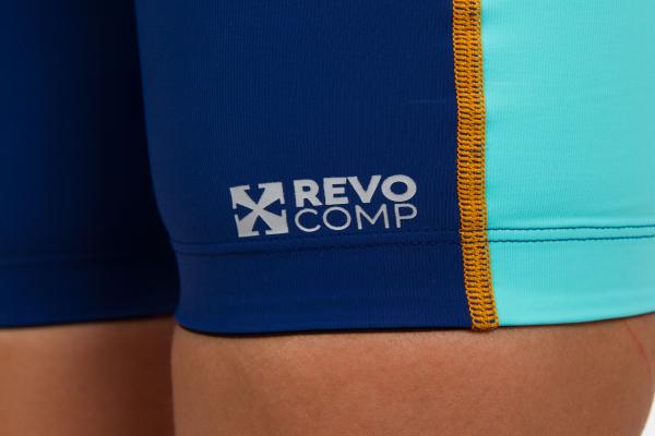 Short de triathlon femme bleu marine et vert d'eau racer | Z3R0D - bas de triathlon