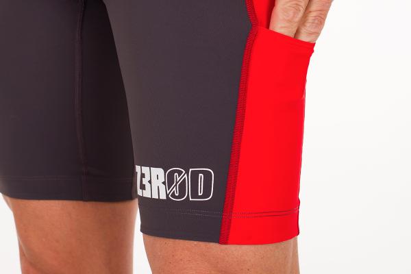 Short triathlon racer homme gris et rouge | Z3R0D