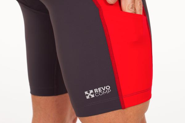 Short triathlon racer homme gris et rouge | Z3R0D