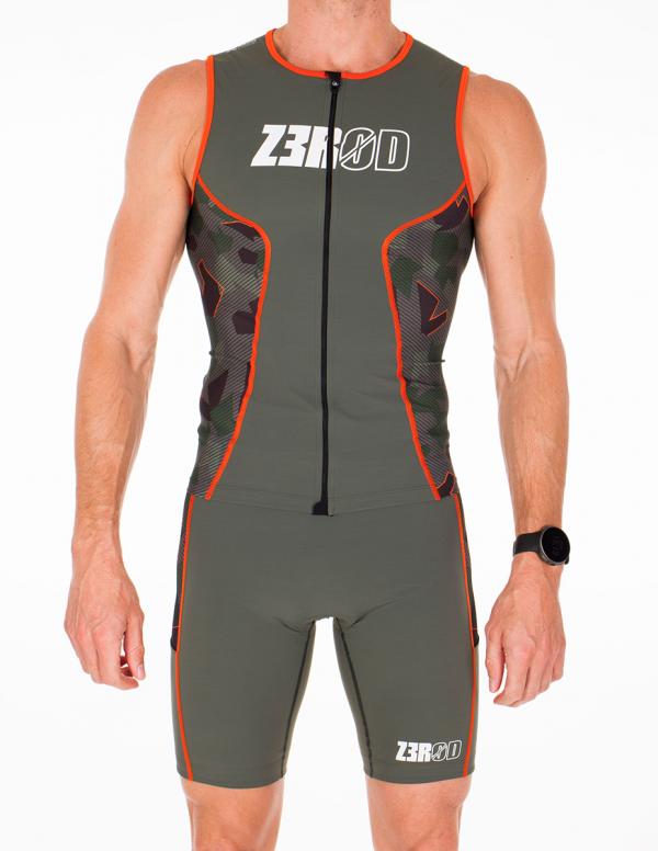 Triathlon racer man camo singlet | Z3R0D triathlon top 