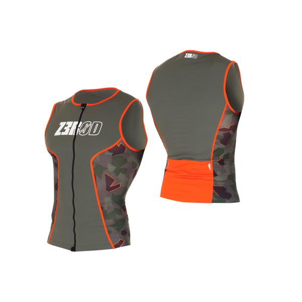 Triathlon racer man camo singlet | Z3R0D triathlon top 