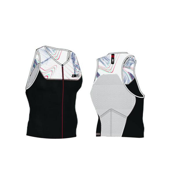 Haut de triathlon singlet Start Noisy Glitch noir et blanc| Z3R0D