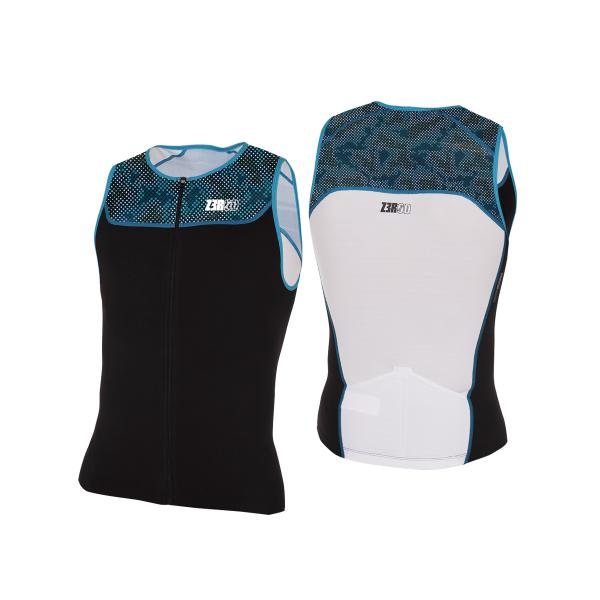 Haut de triathlon singlet Start bleu et noir | Z3R0D