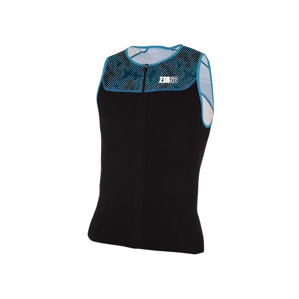 Haut de triathlon singlet Start bleu et noir | Z3R0D