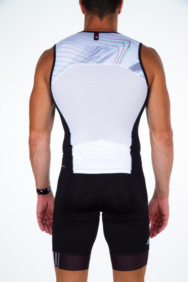 Triathlon start black and white Noisy Glitch singlet | Z3R0D triathlon top