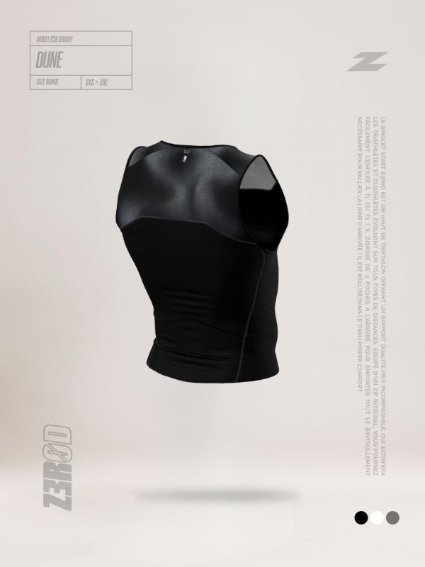 Haut de triathlon singlet Start Dune noir| Z3R0D