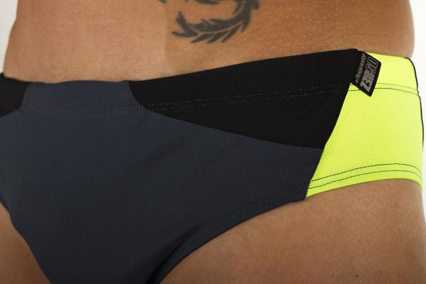 Z3R0D SWIM BRIEFS - GREY/FLUO