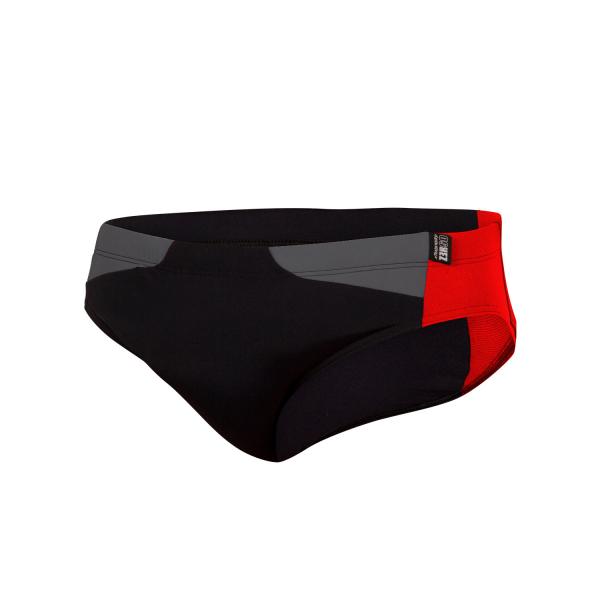 Man black, grey, red swim briefs | Z3R0D