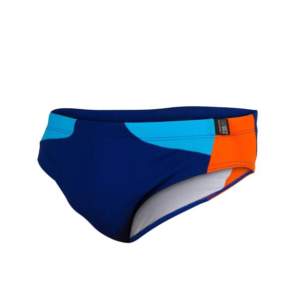 Man dark blue, atoll, orange swim briefs | Z3R0D