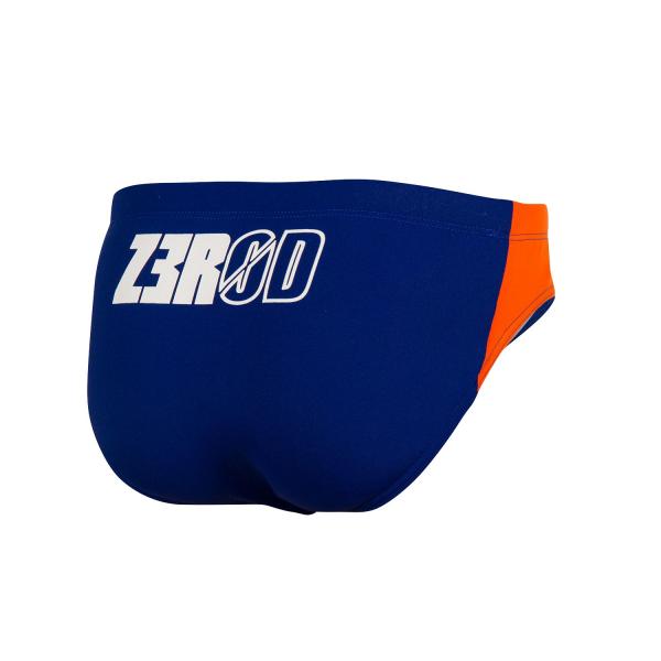 Man dark blue, atoll, orange swim briefs | Z3R0D