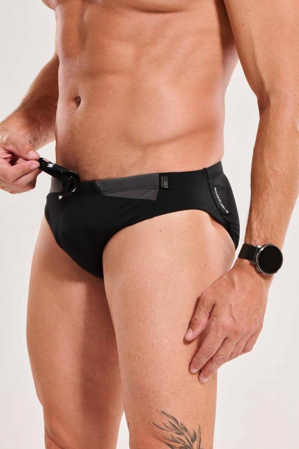 Slip de bain homme noir, gris, blanc | Z3R0D