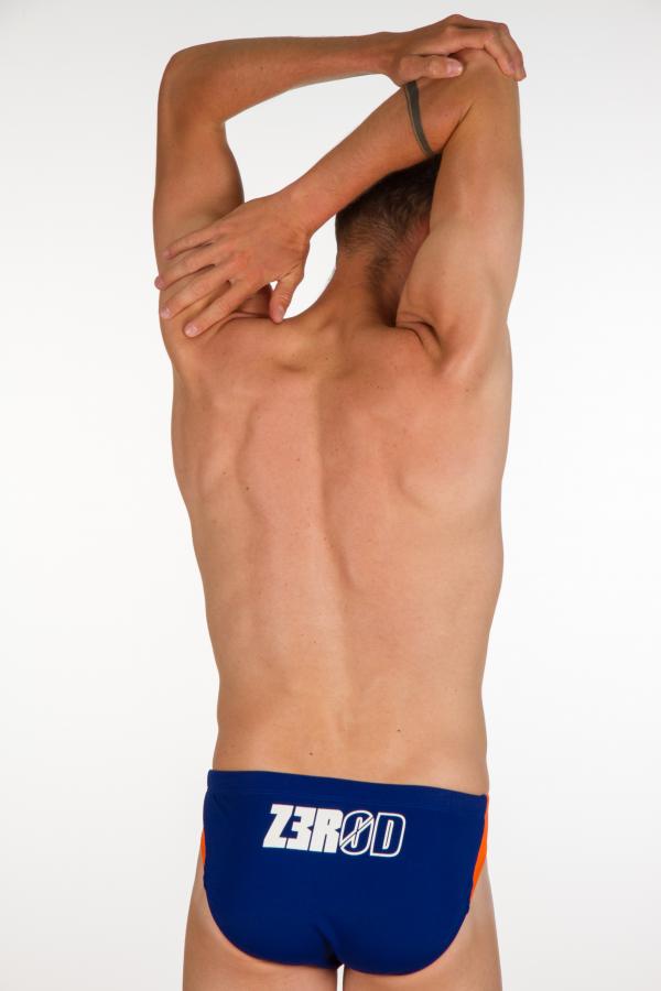 Man dark blue, atoll, orange swim briefs | Z3R0D