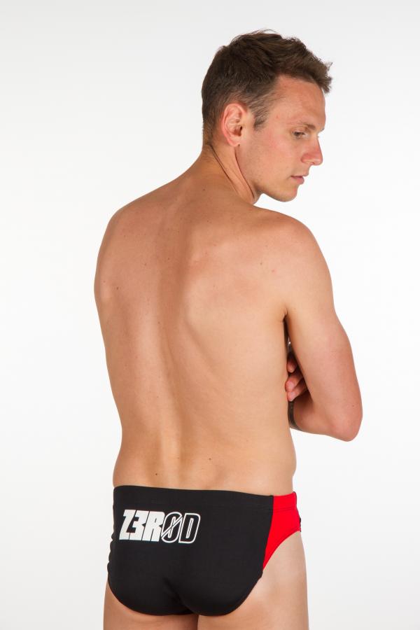 Man black, grey, red swim briefs | Z3R0D