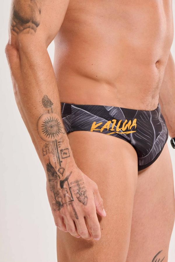 Slip de bain homme noir, gris Kailua| Z3R0D