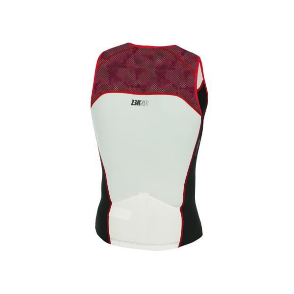 Haut de triathlon singlet Start noir et rouge | Z3R0D