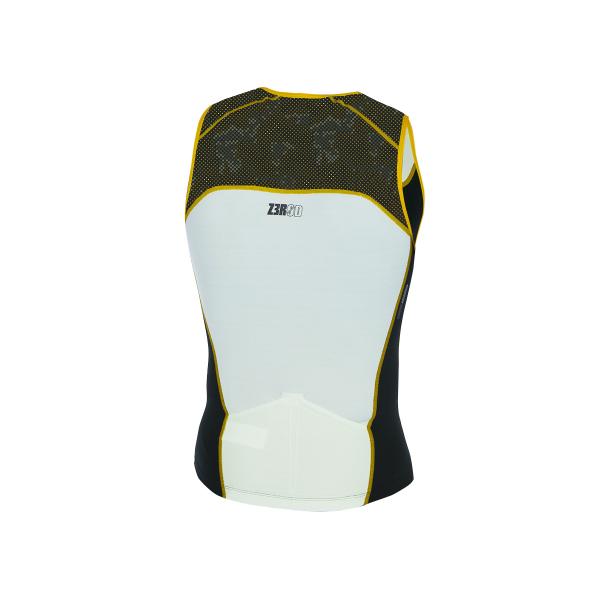 Haut de triathlon singlet Start jaune et noir | Z3R0D