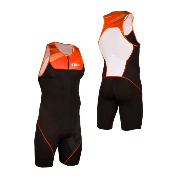 Z3R0D - start TRISUIT MAN FRONT ZIP BLACK ORANGE