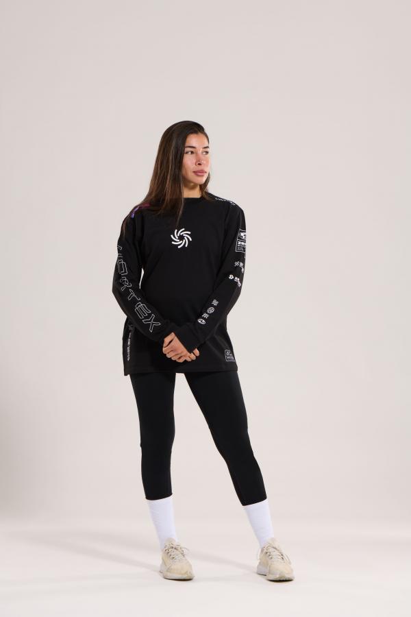 Man Long-Sleeve Black Vortex T-shirt Z3R0D