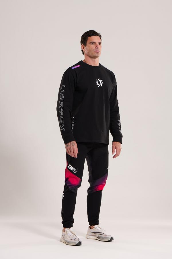 Man Long-Sleeve Black Vortex T-shirt Z3R0D