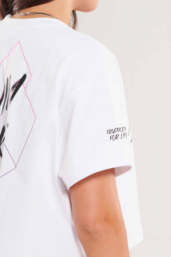 T-shirt oversize crop femme Z3R0D - Swim Bike Run 