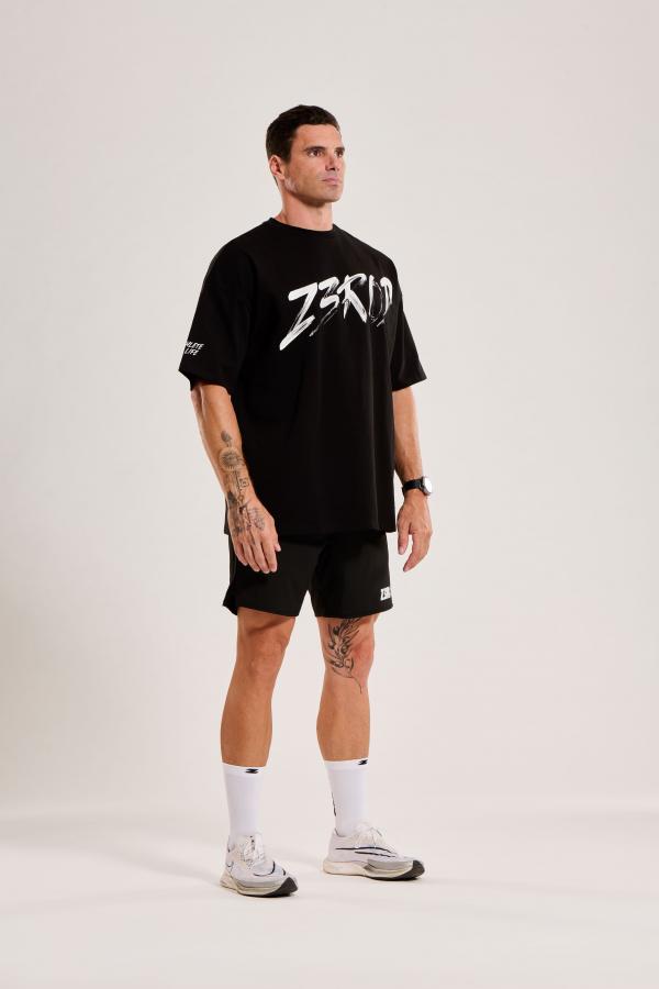 T-shirt oversize homme noir Threshold Zone - Z3R0D