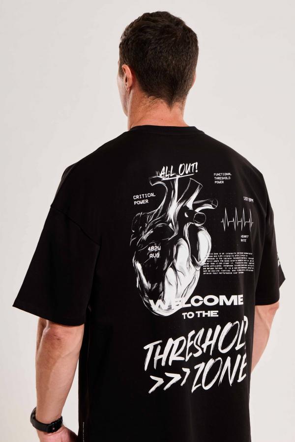 T-shirt oversize homme noir Threshold Zone - Z3R0D