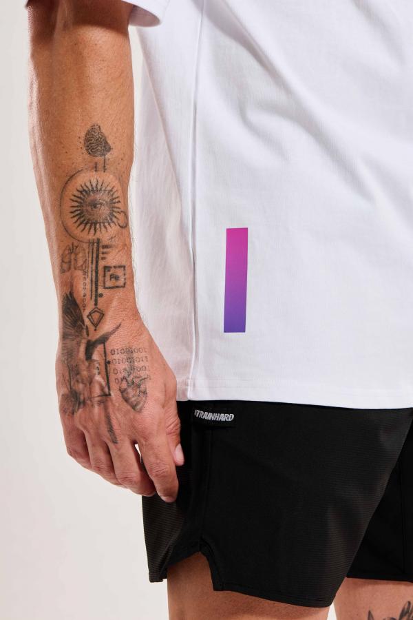 T-Shirt oversize blanc Swim Bike Run homme lifestyle Z3R0D