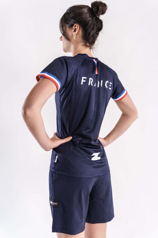 T-shirt manches courtes running femmes équipe de France Z3R0D