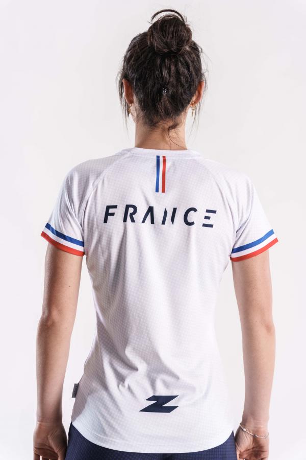 T-shirt manches courtes running femmes équipe de France Z3R0D