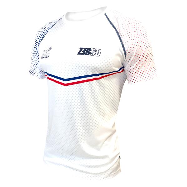 T-shirt manche courtes running hommes équipe de France Z3R0D blanc