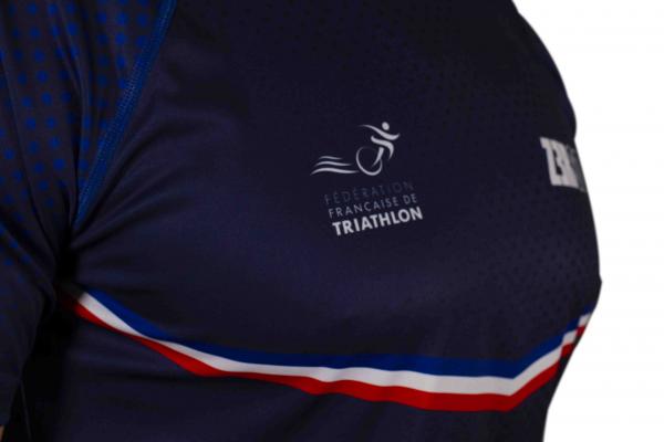 T-shirt manches courtes running hommes équipe de France Z3R0D bleu marine