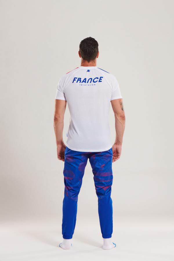 T-shirt manches courtes running hommes équipe de France Z3R0D bleu marine