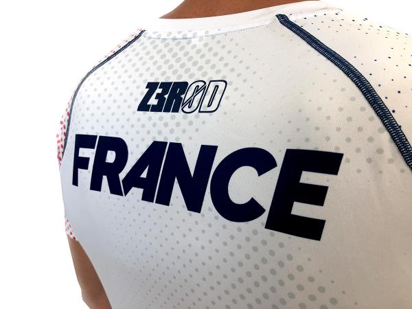 T-shirt manche courtes running hommes équipe de France Z3R0D blanc