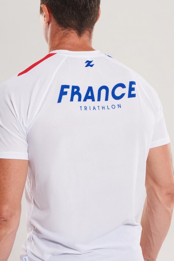 T-shirt manches courtes running hommes équipe de France Z3R0D bleu marine