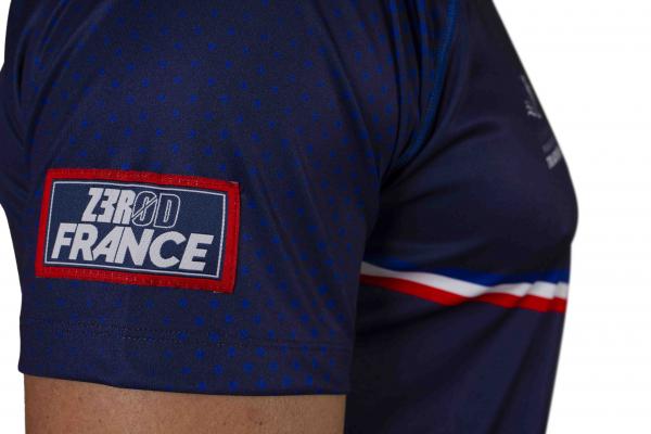 T-shirt manches courtes running hommes équipe de France Z3R0D bleu marine
