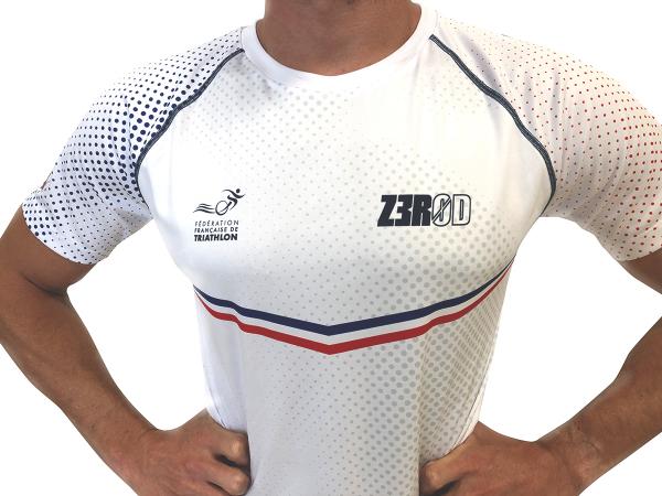 T-shirt manche courtes running hommes équipe de France Z3R0D blanc