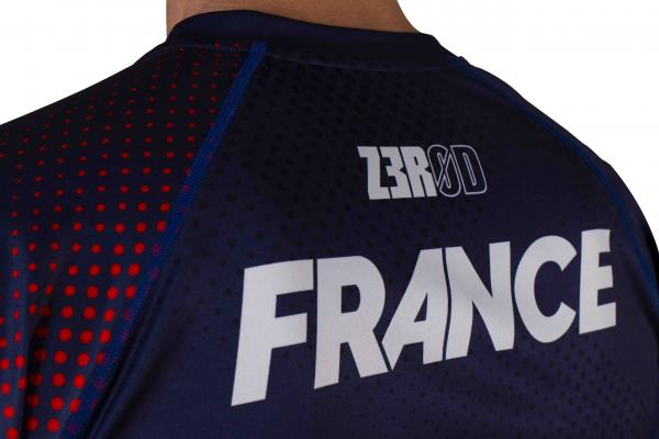 T-shirt manches courtes running hommes équipe de France Z3R0D bleu marine
