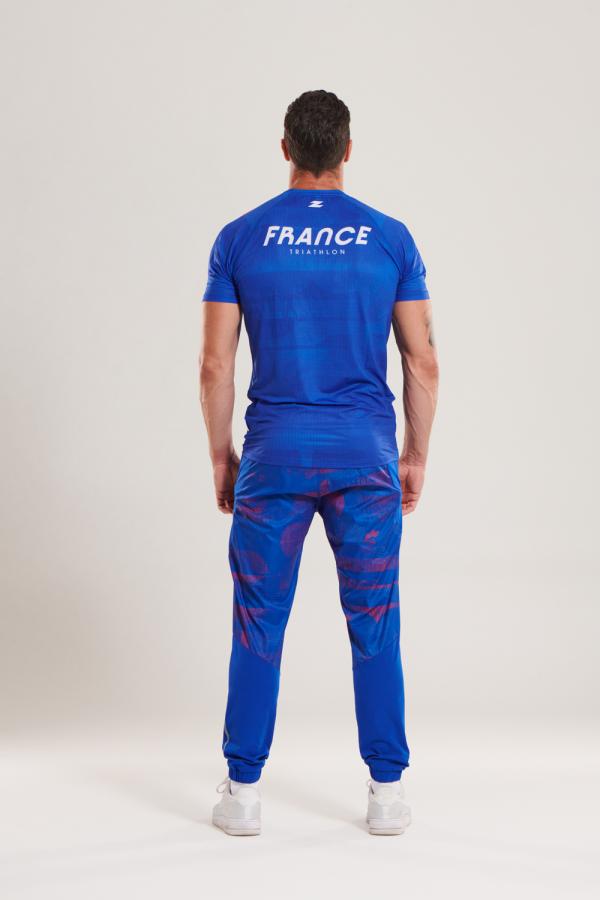 T-shirt manches courtes running hommes équipe de France Z3R0D bleu marine