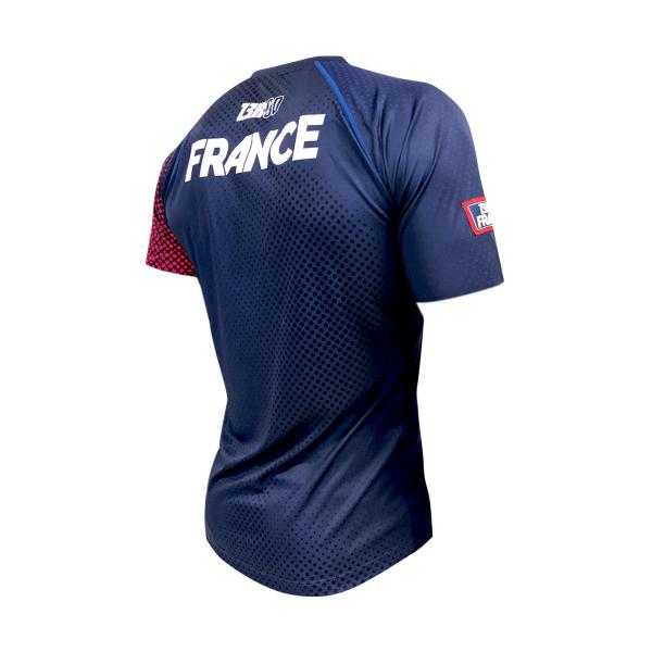 T-shirt manches courtes running hommes équipe de France Z3R0D bleu marine