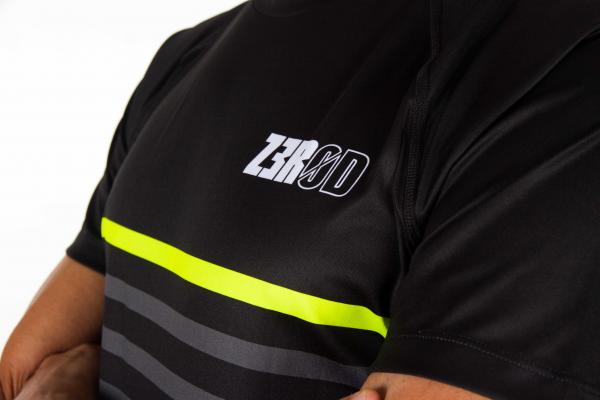 T-shirt manche courtes running hommes marinière black series Z3R0D noir