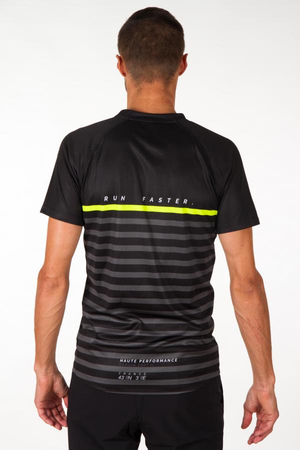 Z3R0D - Triathlon : Capsules, MARINIERE BLACK  : MAN MARINIERE BLACK RUNNING T-SHIRTS  (MARINIERE BLACK)