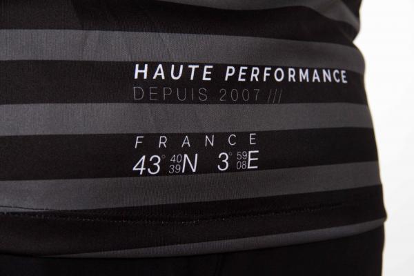 T-shirt manche courtes running hommes marinière black series Z3R0D noir