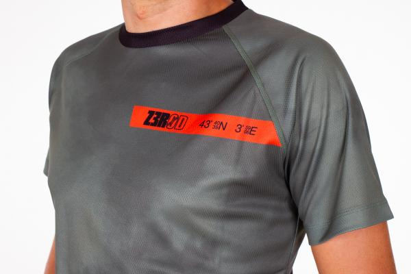 Z3R0D Orange trekking green running t-shirt for men