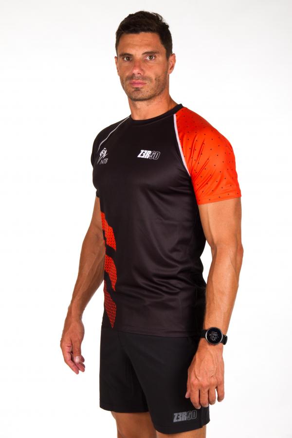 Netherlands Man Black Running T-shirt | Z3R0D Dutch running tee