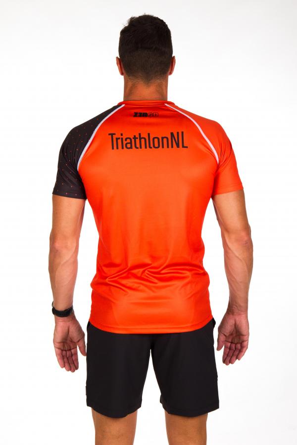 Netherlands Man Orange Running T-shirt | Z3R0D Dutch running tee