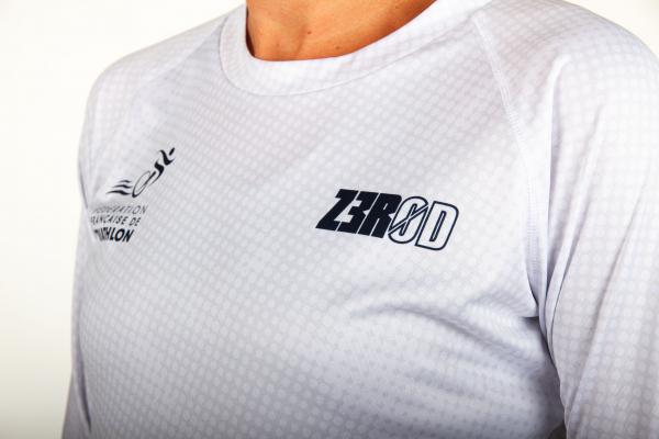 T-shirt manches longues running blanc femme équipe de France Z3R0D