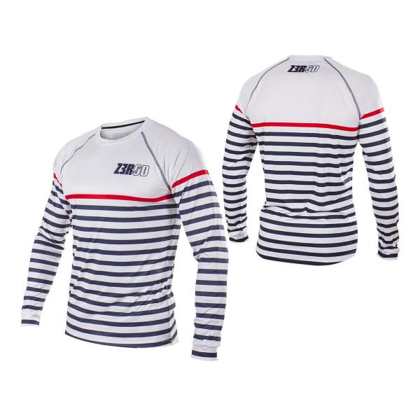 Z3R0D - T-shirt marinière manches longues homme, t-shirt running
