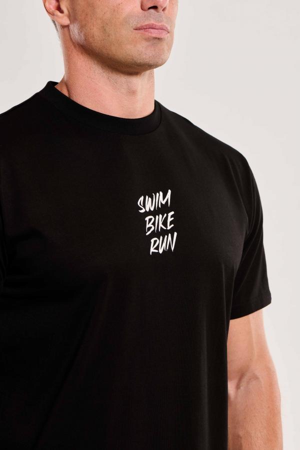 T-shirt lifestyle homme triblend swim bike run noir| Z3R0D